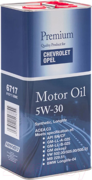 Изображение товара Моторное масло Fanfaro For Chevrolet/Opel 5W30 / FF6717-5ME (5л)