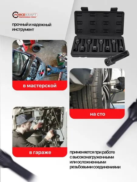 Изображение товара Набор головок слесарных ForceKraft FK-4088MPB (27088)
