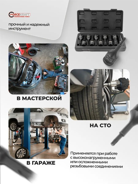 Изображение товара Набор головок слесарных ForceKraft FK-41013MPB (27089)