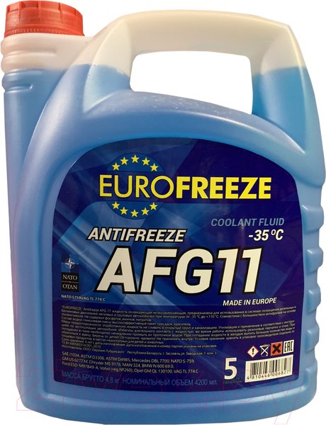 Изображение товара Антифриз Eurofreeze AFG 11 -40C / 52239 (4.8кг, синий)