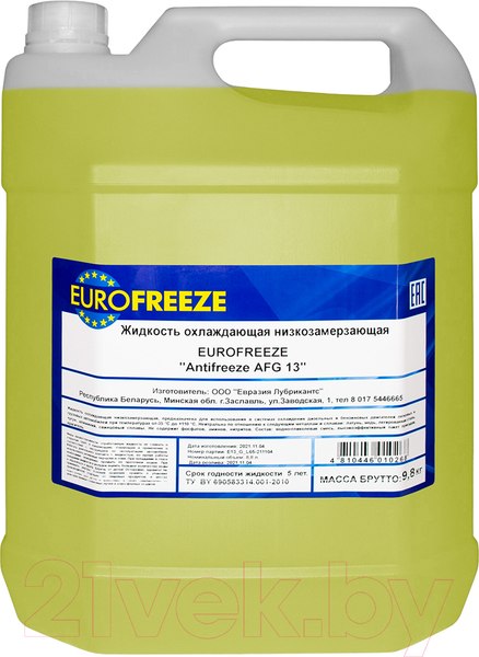 Изображение товара Антифриз Eurofreeze AFG 13 -40C / 54811 (10кг, желтый)