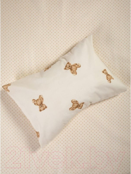 Изображение товара Комплект постельного белья Ночь нежна Тедди Стандарт Бязь 70x70 / 10480-1+10488-1