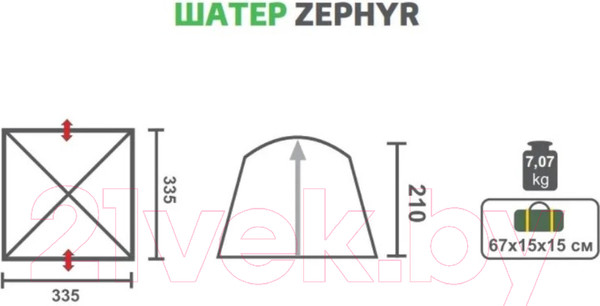 Изображение товара Туристический шатер Helios Zephyr / HS-3075