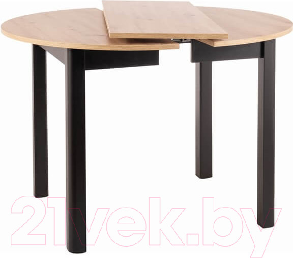 Изображение товара Обеденный стол Signal Dante раскладной 102-142x102x75 (дуб артизан/черный матовый)