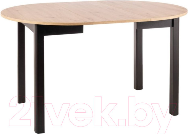 Изображение товара Обеденный стол Signal Dante раскладной 102-142x102x75 (дуб артизан/черный матовый)