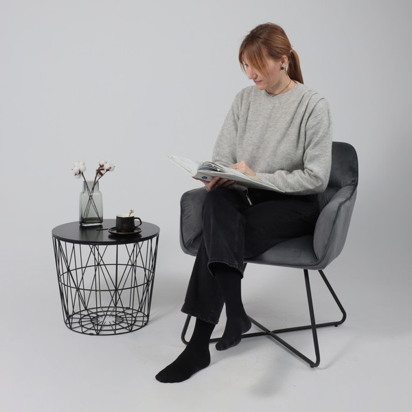 Изображение товара Кресло мягкое AksHome Florida (темно-серый велюр/черный)