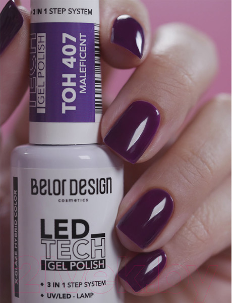 Изображение товара Гель-лак для ногтей Belor Design Led Tech тон 407 (6мл)