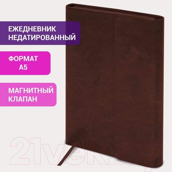 Изображение товара Ежедневник Brauberg Magnetic X / 113280 (коричневый)