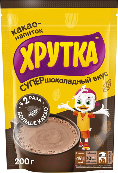 Изображение товара Какао-напиток Хрутка Супершоколадный вкус (200г)