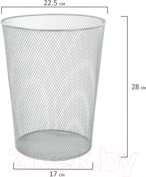 Изображение товара Корзина для бумаг Brauberg Germanium / 231959 (серебристый)