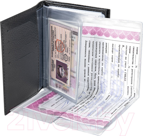 Изображение товара Обложка для автодокументов Brauberg Documents / 238193 (черный)