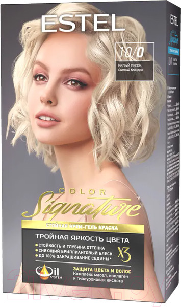 Крем-краска для волос Estel Color Signature 10/0 (белый песок)
