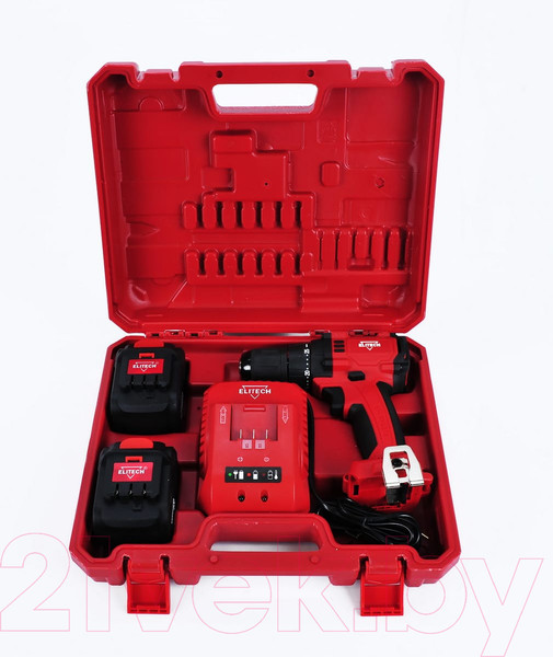 Изображение товара Аккумуляторная дрель-шуруповерт Elitech ДА 12БЛ2 (Е2201.001.02)