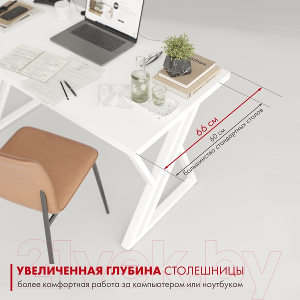 Изображение товара Письменный стол Domus Гранд / 12.016.401.01 (белый/металл белый)