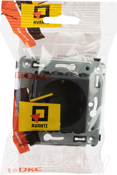 Изображение товара Розетка DKC Avanti 2P+E / 4412003 (черный матовый)