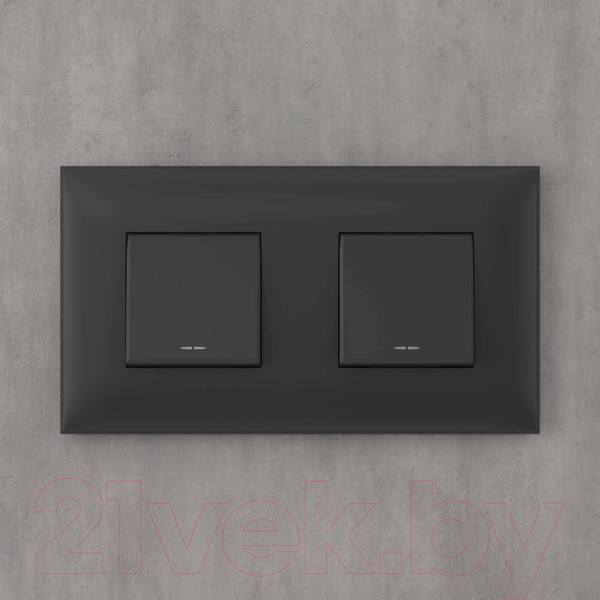 Изображение товара Рамка для выключателей и розеток DKC Avanti / 4412904 (черный матовый)