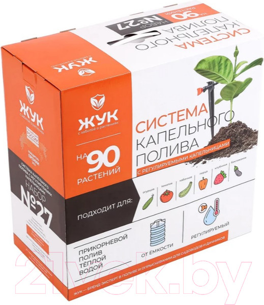 Изображение товара Система капельного полива Жук От емкости на 90 растений с регулируемыми капельницами / 8029-00