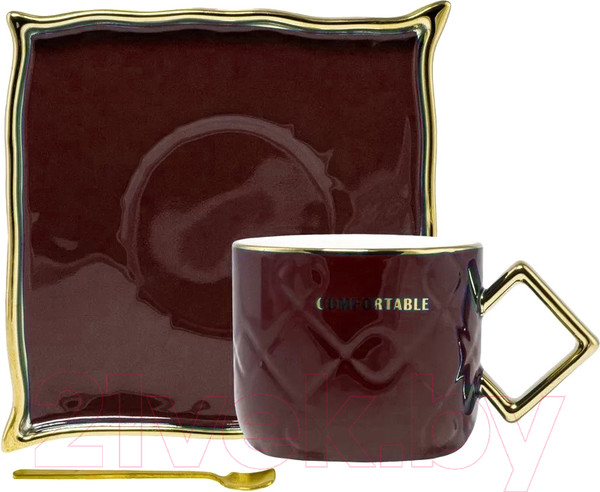 Изображение товара Чашка с блюдцем Lenardi 106-118 (с ложкой)