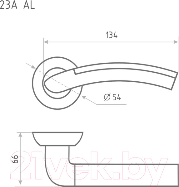 Изображение товара Ручка дверная Нора-М AL 23А (золотой)