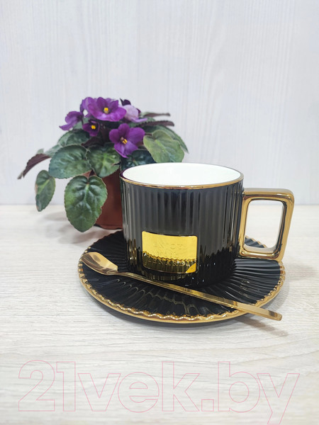 Изображение товара Чашка с блюдцем Lenardi 106-159 (с ложкой)