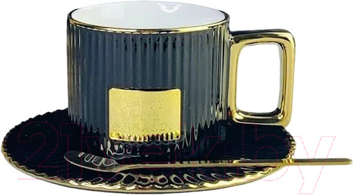 Изображение товара Чашка с блюдцем Lenardi 106-159 (с ложкой)