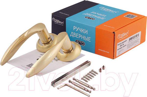 Изображение товара Ручка дверная Нора-М AL 94А (матовый золотой)