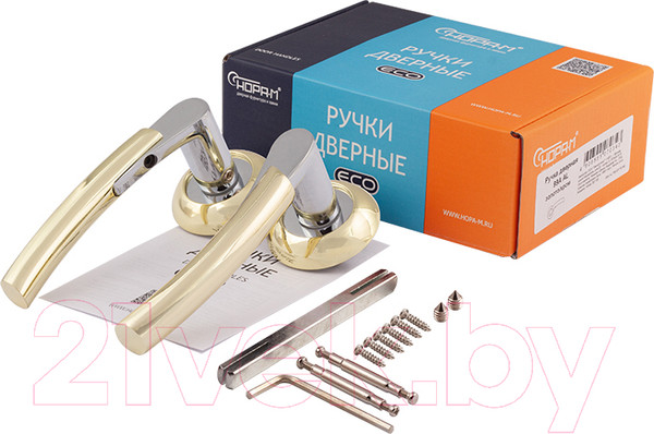 Изображение товара Ручка дверная Нора-М AL 99А (золотой/хром)