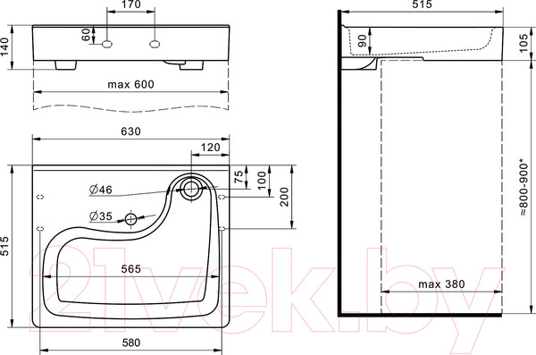 Изображение товара Умывальник Santek Клио 1WH501770