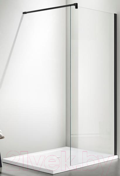 Изображение товара Душевая стенка Aquatek 120x200 / AQ WIW 12020BL (черный/прозрачное стекло)