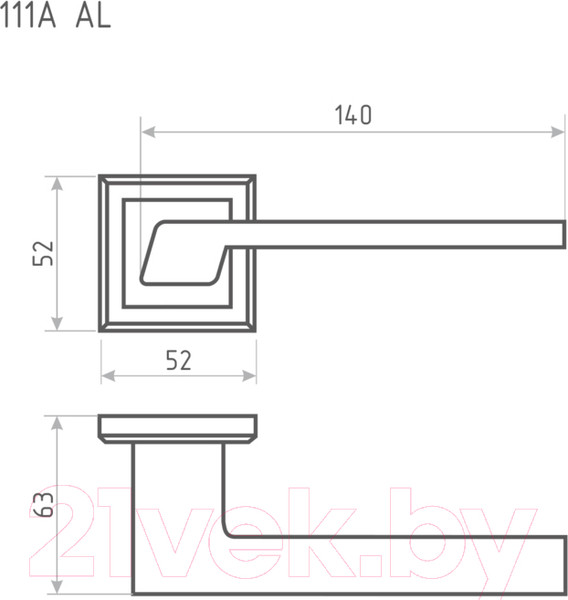Изображение товара Ручка дверная Нора-М 111К AL (графит)