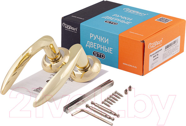 Изображение товара Ручка дверная Нора-М AL 94А (золотой)