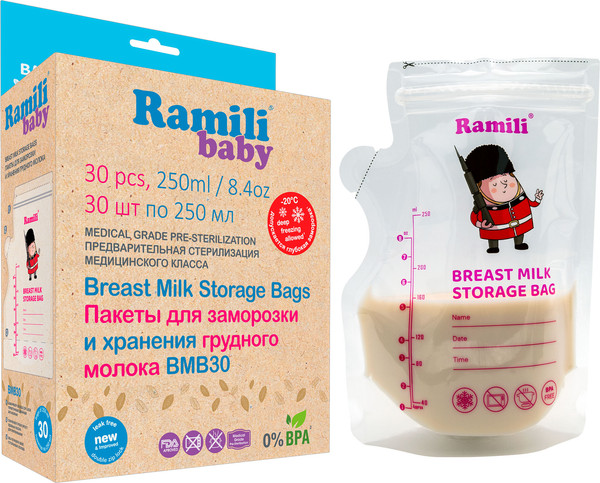 Изображение товара Набор пакетов для хранения молока Ramili Baby BMB30