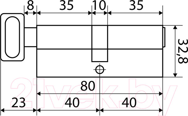 Изображение товара Цилиндровый механизм замка Стандарт Max 80 (40х40В) SN перф. ключ/вертушка 5 ключей