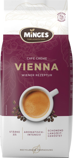 Изображение товара Кофе в зернах Minges Cafe Creme Vienna 30% арабика, 70% робуста (1кг)