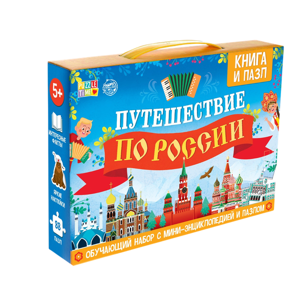 Изображение товара Развивающая игра Puzzle Time Путешествие по России + книга / 5524618