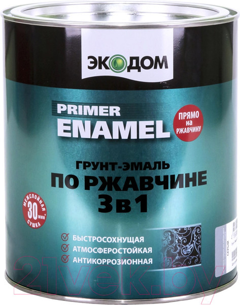 Изображение товара Грунт-эмаль Экодом По ржавчине 3в1 (900г, коричневый)