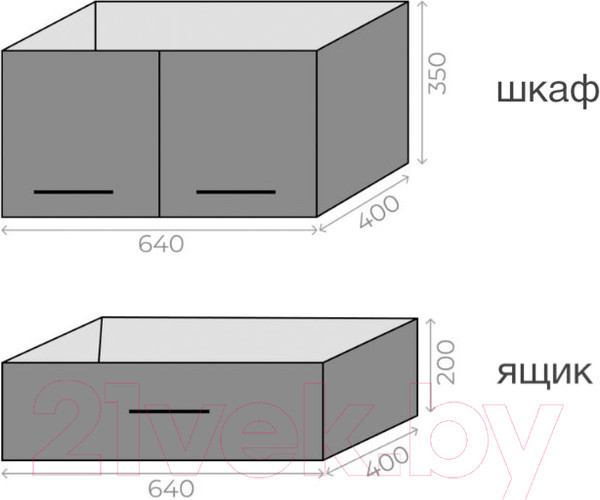 Изображение товара Стеллаж Style Line Stella 40/1П/2Я/Ш (1 полка, 2 ящика, шкаф)