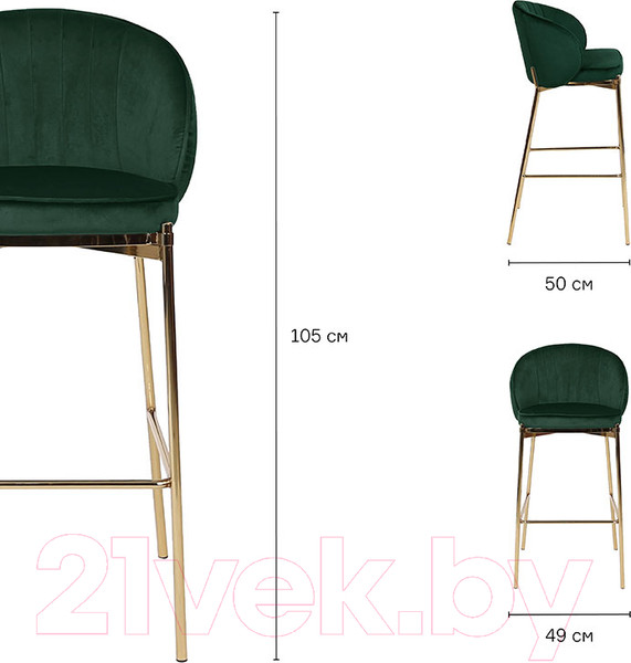 Изображение товара Стул барный Bergenson Bjorn Coral / BEBA-CO10888 (темно-зеленый)
