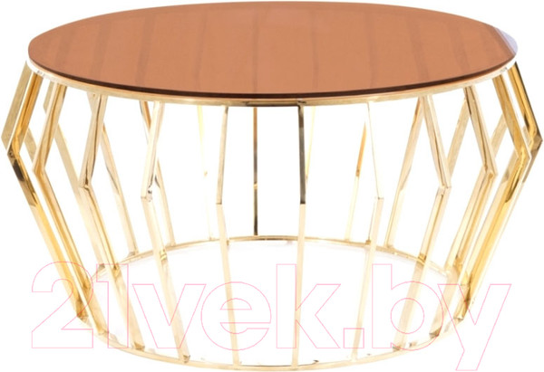 Изображение товара Журнальный столик Signal Ariana A (дымчатый янтарь/золотой)