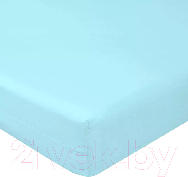 Изображение товара Простыня Luxsonia Поплин на резинке 120x200 / Мр0040-1 (голубой)