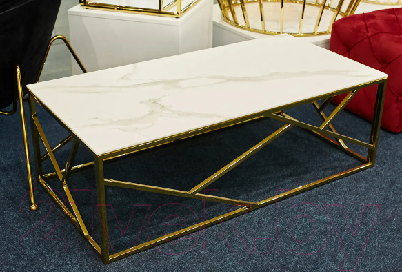 Изображение товара Журнальный столик Signal Escada A II (эффект белого мрамора/золото)