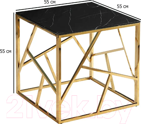 Изображение товара Журнальный столик Signal Escada B II (эффект черного мрамора/золото)