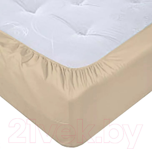 Изображение товара Простыня Luxsonia Поплин на резинке 200x200 / Мр0040-5 (бежевый)