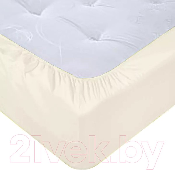 Изображение товара Простыня Luxsonia Поплин на резинке 200x200 / Мр0040-23 (шампань)