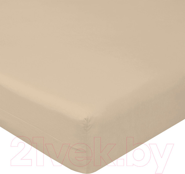 Изображение товара Простыня Luxsonia Поплин на резинке 90x200 / Мр0040-5 (бежевый)