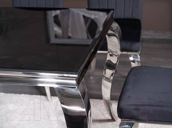 Изображение товара Обеденный стол Signal Prince 150x90x75 (черный/хром)