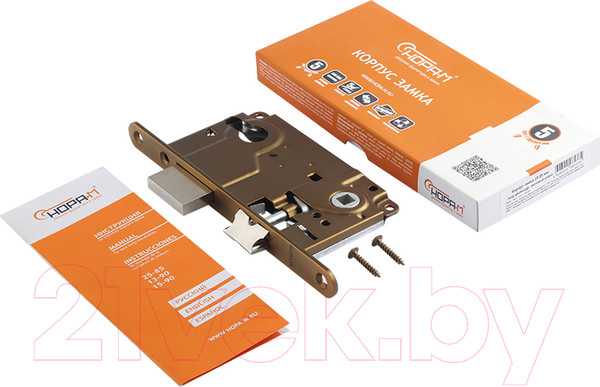 Изображение товара Корпус врезного замка Нора-М 25-85 (матовый кофе)