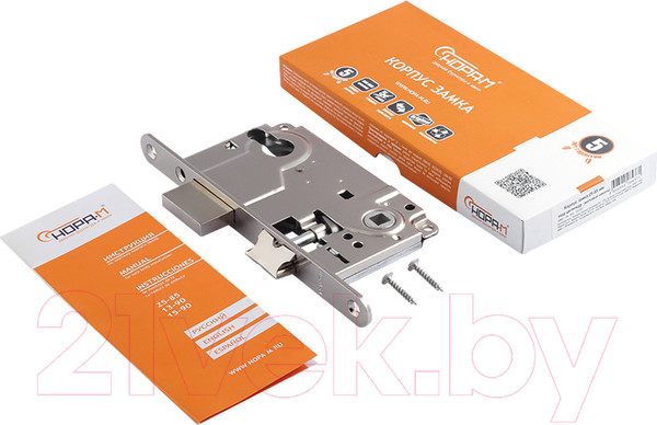 Изображение товара Корпус врезного замка Нора-М 25-85 (матовый никель)