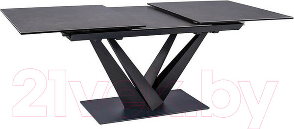 Изображение товара Обеденный стол Signal Sorento Ceramic 160-220x90x76 (эффект черного мрамора/черный матовый)