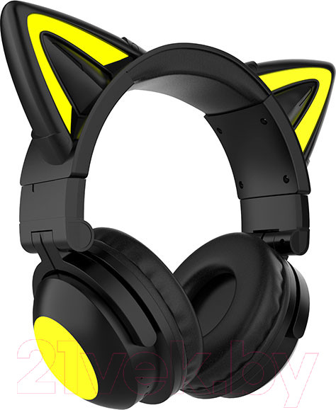 Изображение товара Беспроводные наушники Qumo Party Cat mini ВТ 0052 / Q34915 (черный/желтый)